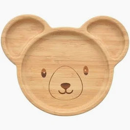 Bambino bamboo baby weaning plate - bear face