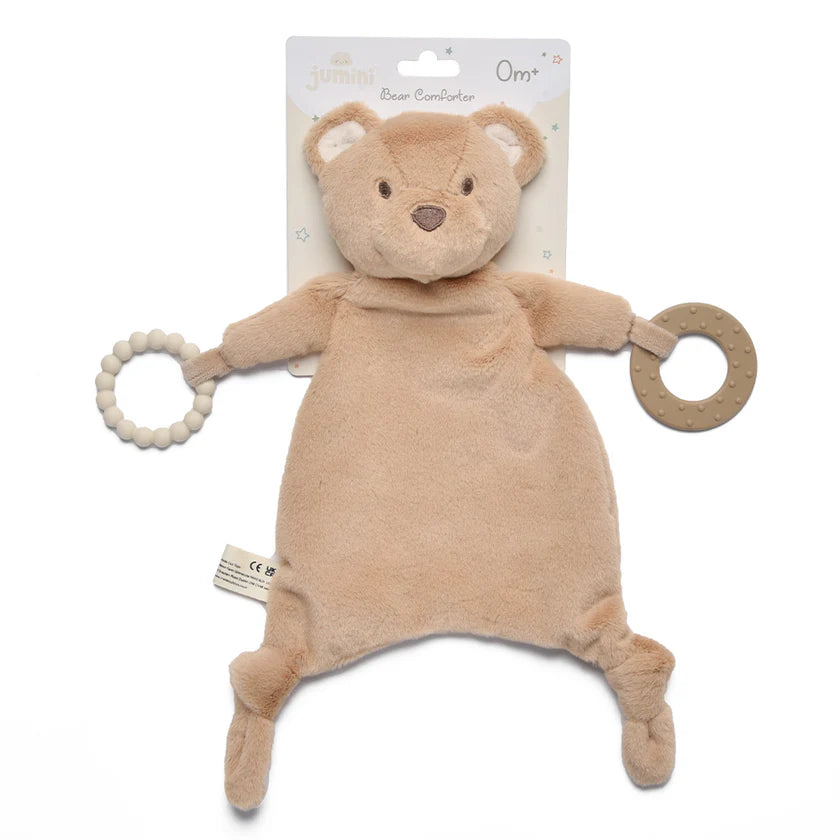 Brown bear baby comforter and baby teether