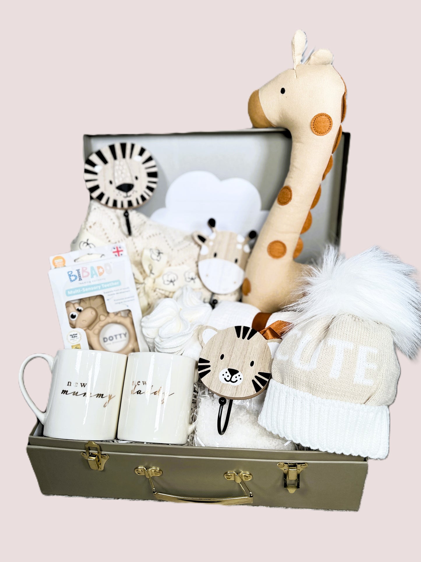 New Baby Gifts- Tall Tales Giraffe Gift Hamper, Baby Teether, Baby Blanket