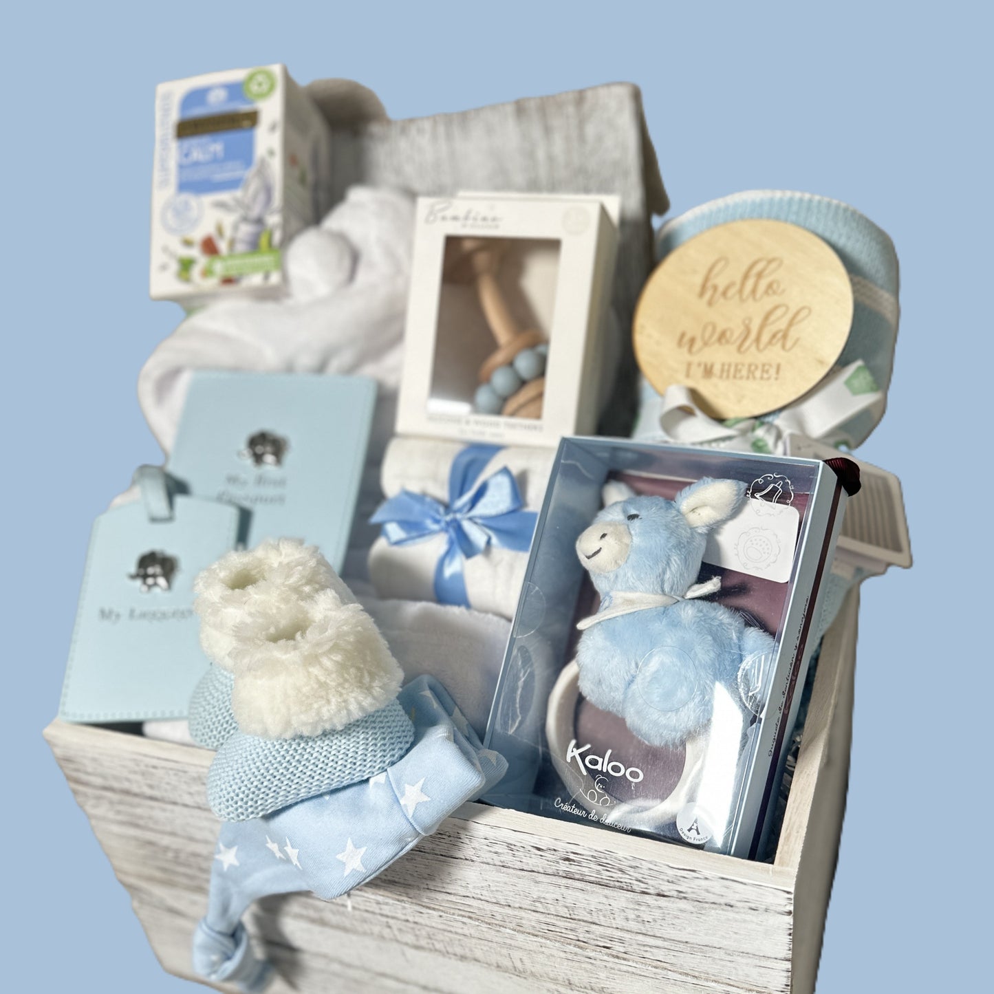 Baby Boy Gifts Hamper, Baby Rattle, Baby Teether, Corporate New Baby Presents