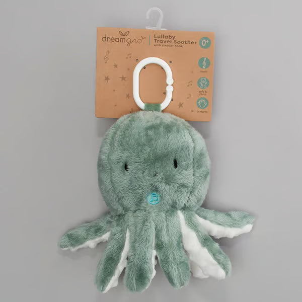 sage green musical octopus toy