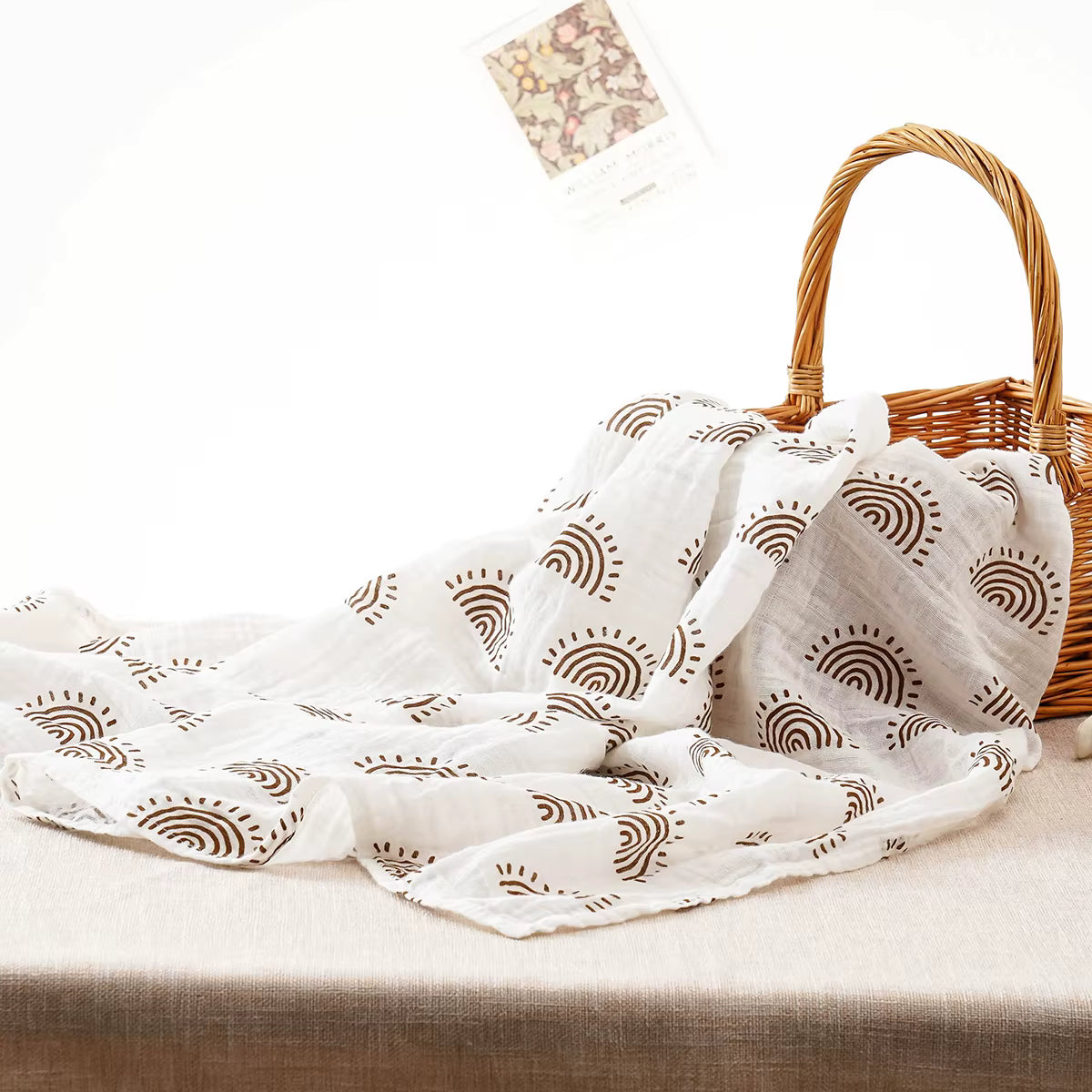rainbow print muslin