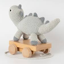 Sindibaba Pull Along Dinosaur Toy - First Birthday Gifts