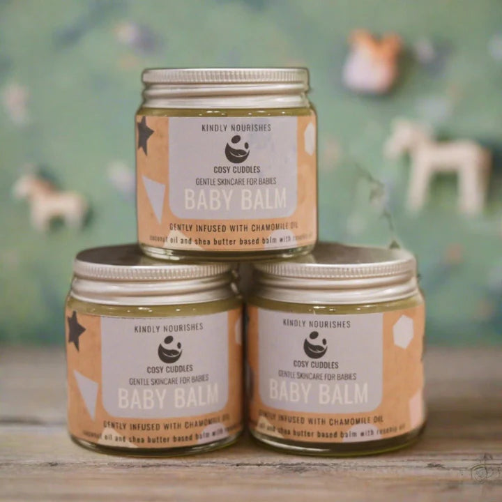 Cosy cottage natural baby balm in a glass jar
