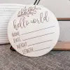 "Hello World" wooden baby photography plaque.