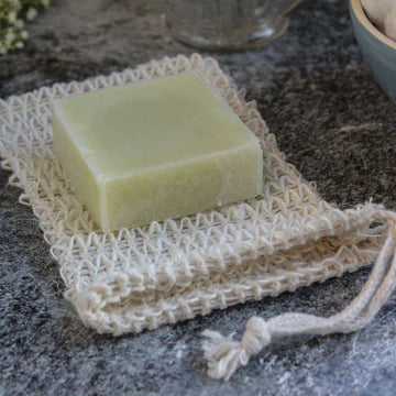 natural soap bar and sisal soap bag