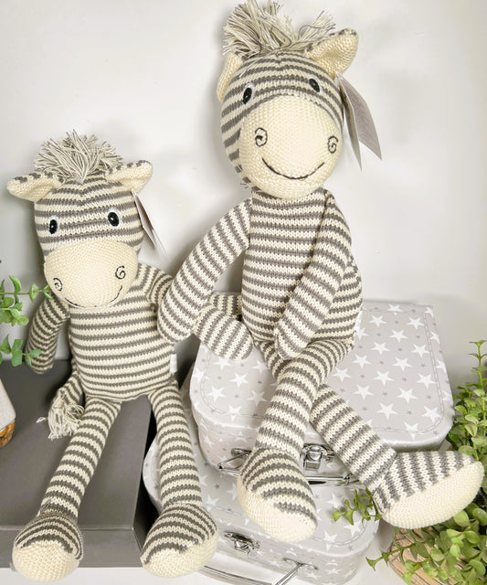 Wilberry Knitted Zebra Soft Toy