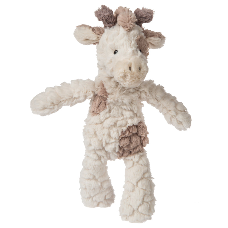 A Mary Meyer putty giraffe baby soft toy.