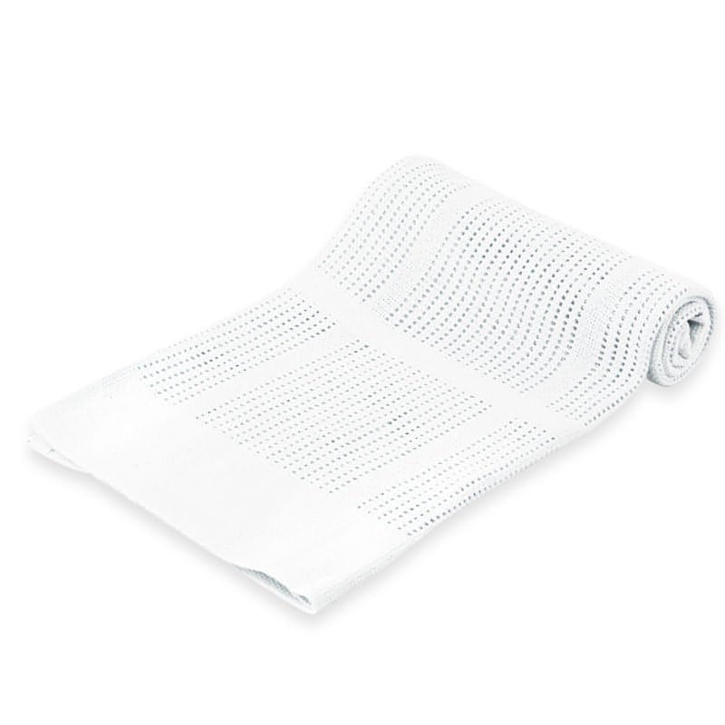 White cotton cellular baby blanket.