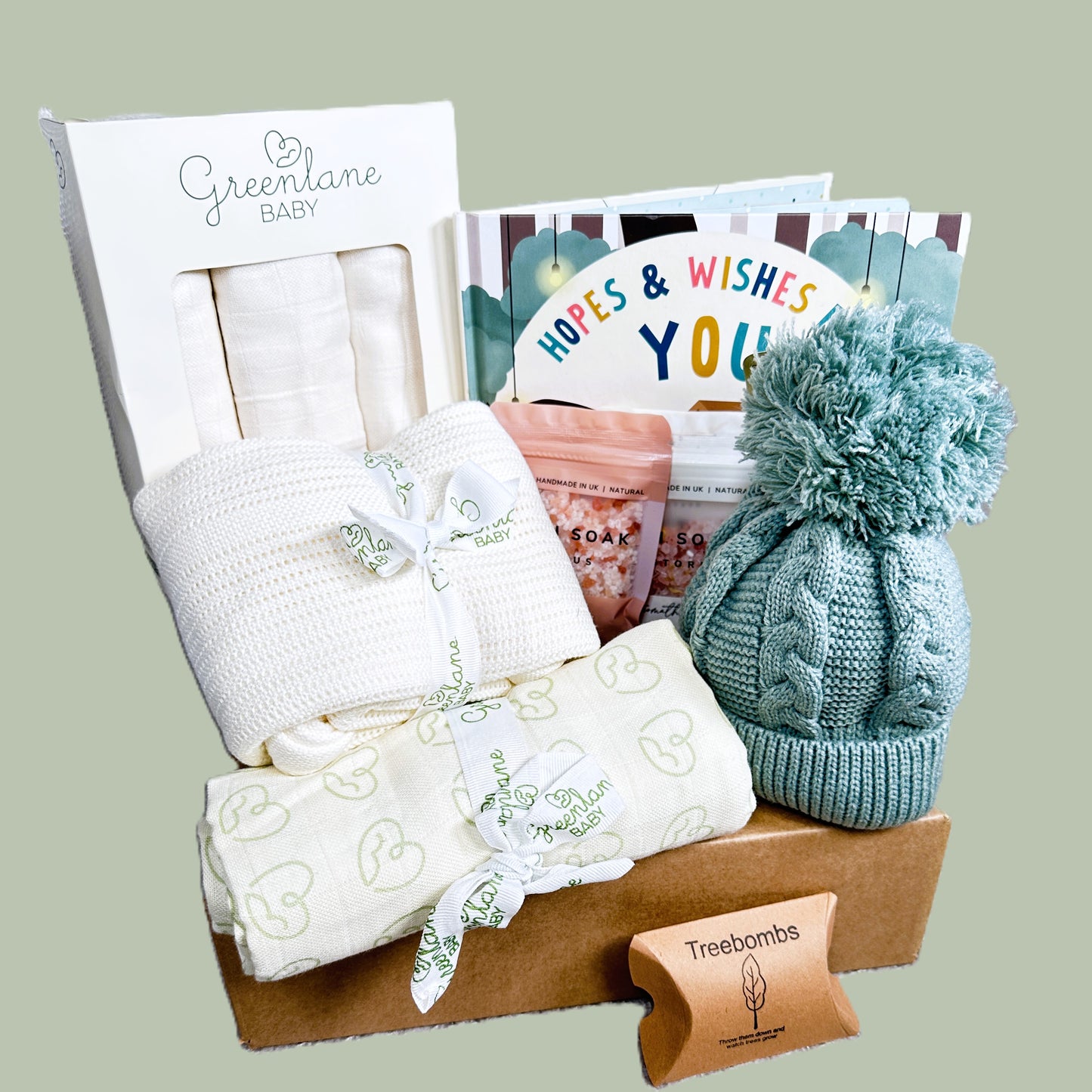 BABY SHOWER GIFT WITH BOOK AND BABY BLANKETS