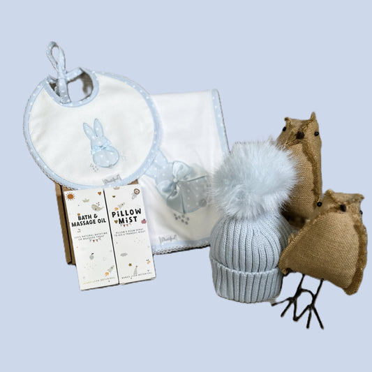 Baby Boy Gifts - Blue, Baby Toiletries, Baby Hat.