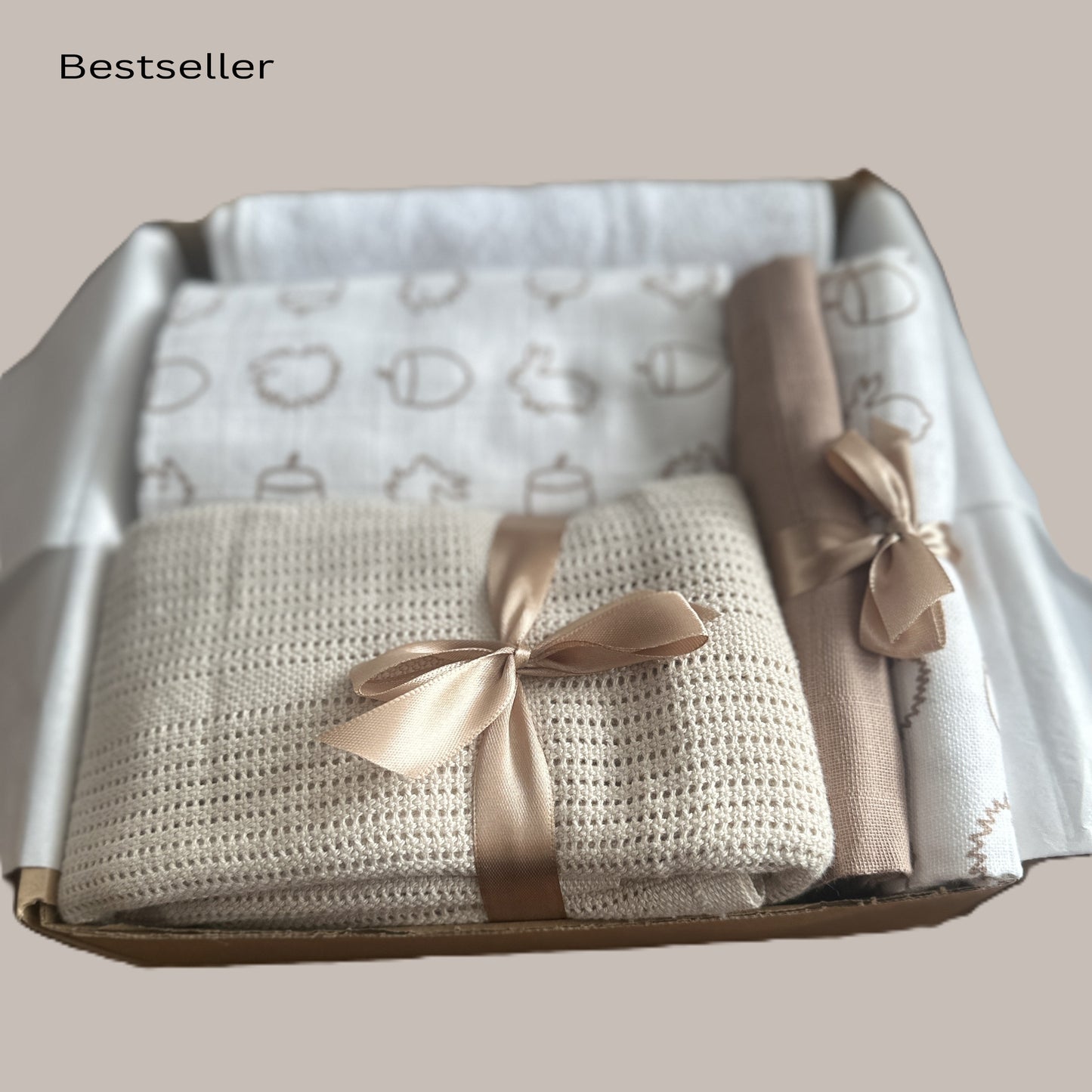 New Baby Gifts - Baby Basics Hamper - Neutral - Swaddle, Baby Blanket