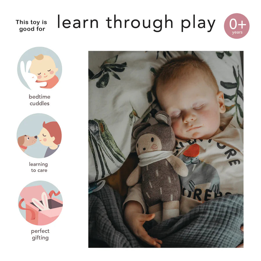 Beau baby soft knitted baby toy and sleeping baby