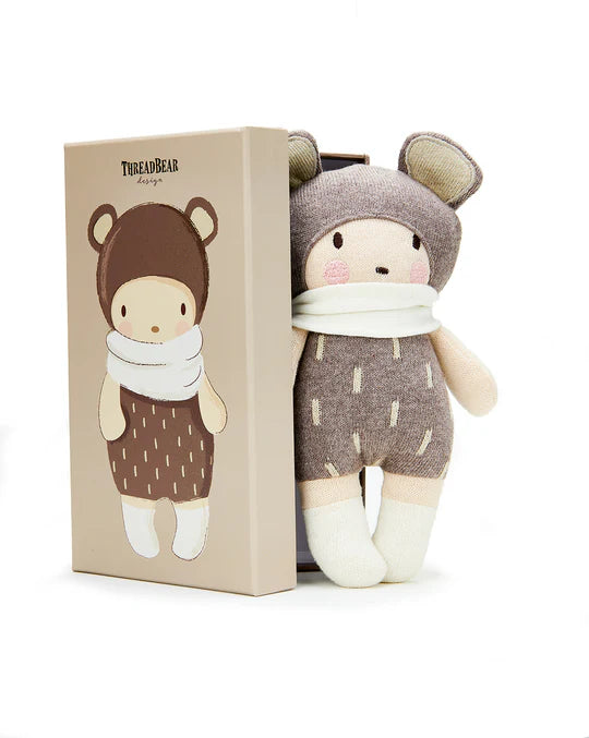 Beau knitted baby soft toy in a presentation box