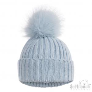 BLUE BABY POMPOM HAT