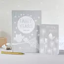 Beautiful grey and white early years journal and a notebook for jotting down important events