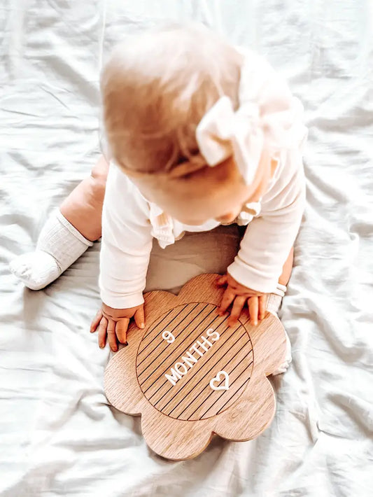Baby shower gift of a wooden letterboard/ announcement gift.