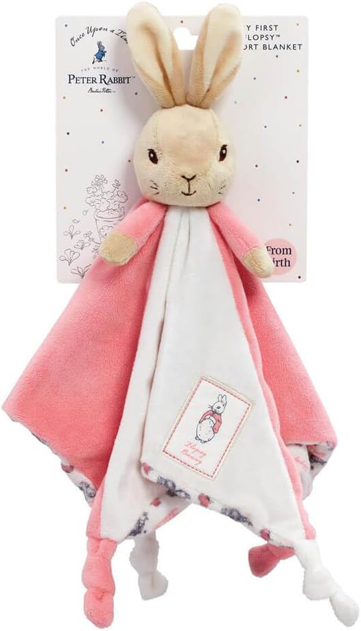Flopsey bunny baby comforter on a white background