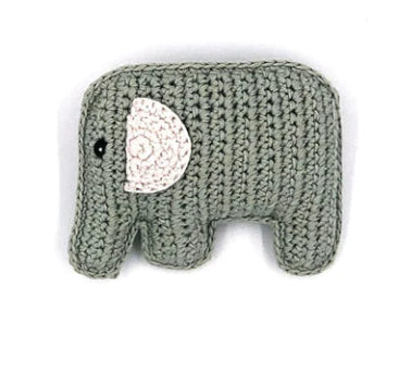 Pebblechild handcrafted elephant baby rattle