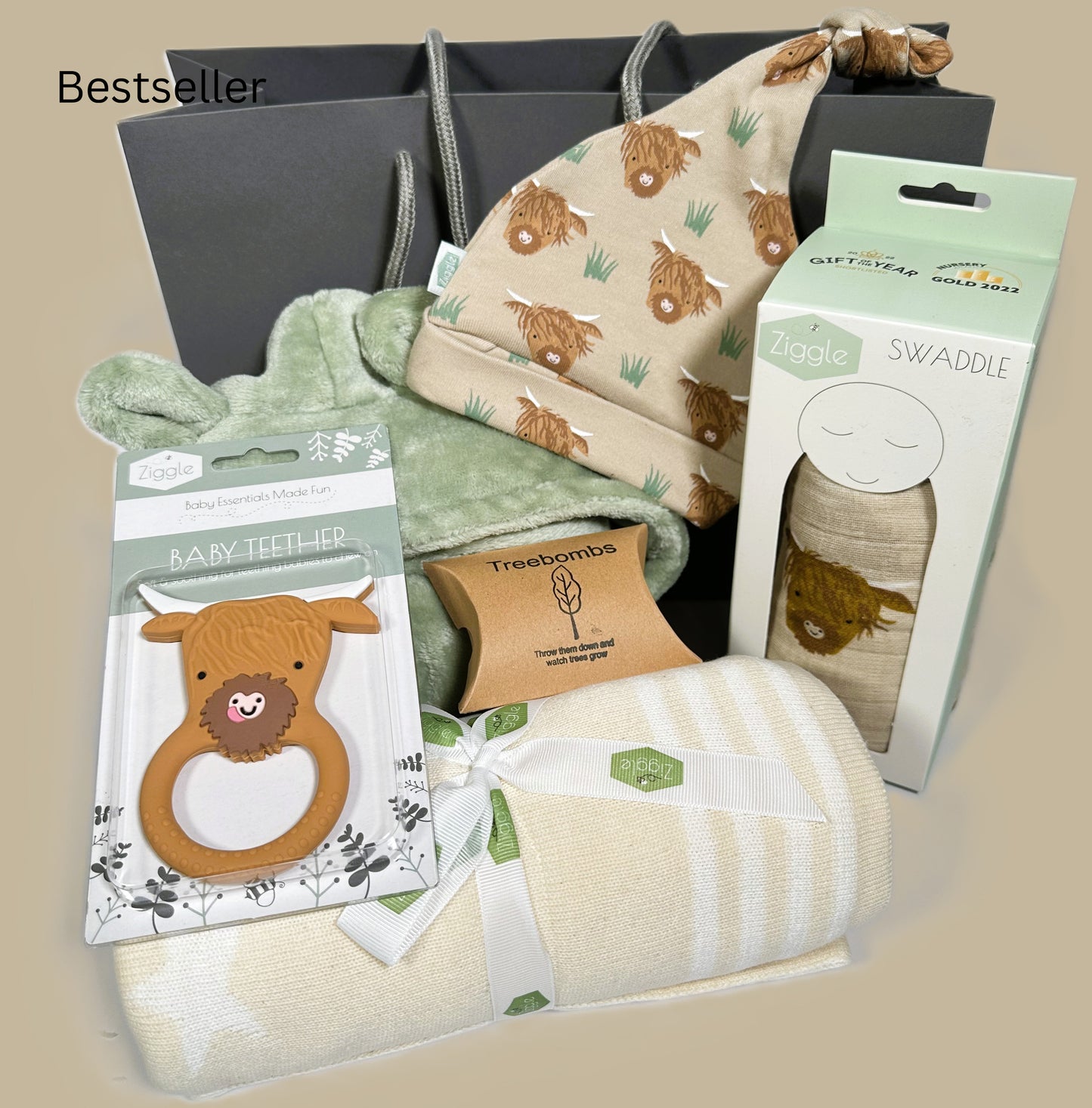 New Baby Gifts - Highland Cow, Muslins, Baby Blankets, Baby Shower Gifts.