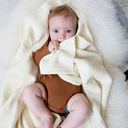 Almond  cellular cotton baby blanket