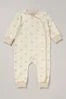 Organic cotton baby sleepsuit in neutral taupe tones