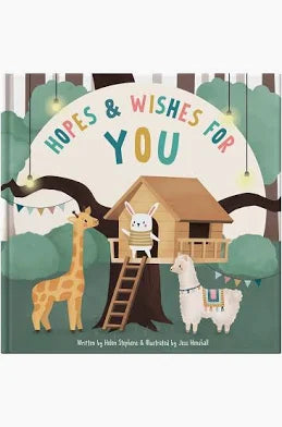 Book cover with animals and 'Hopes & Wishes for You' text