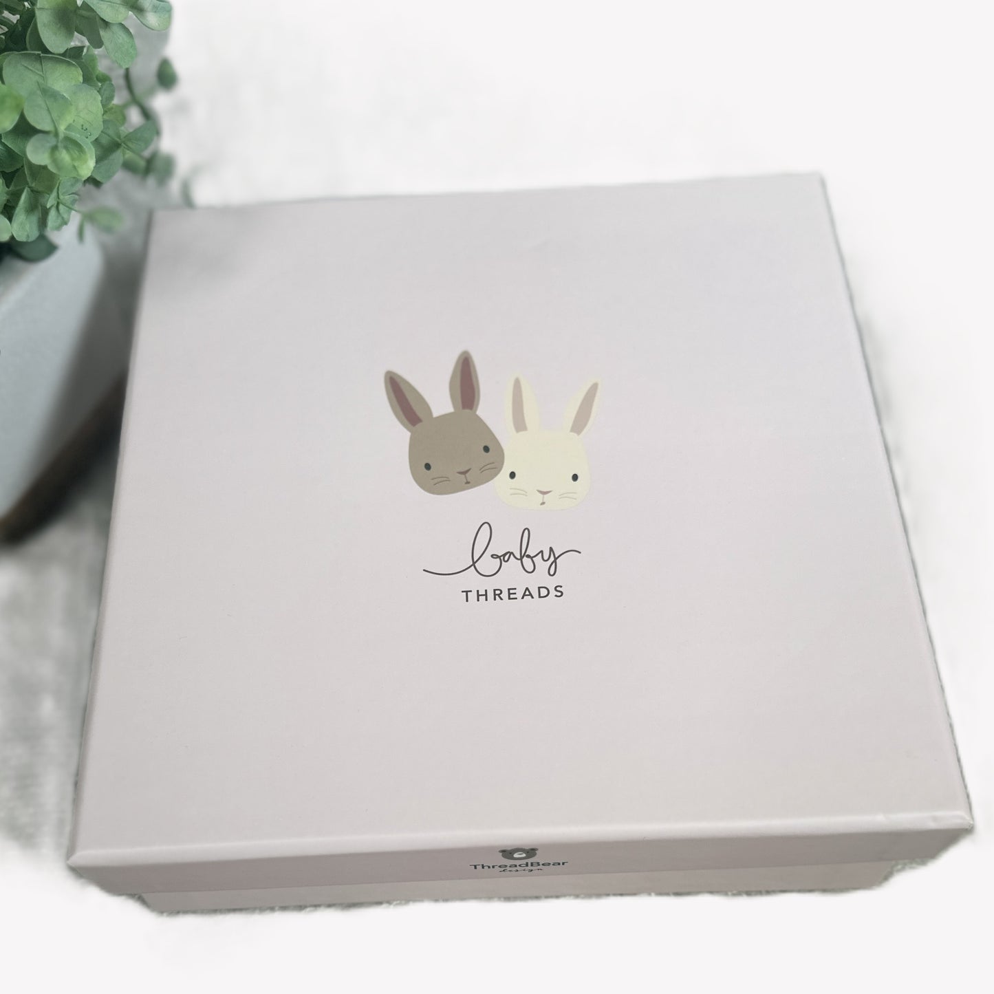 Baby Girl Hamper, Threadbear Designs Baby Comforter and Baby Rattle Gift