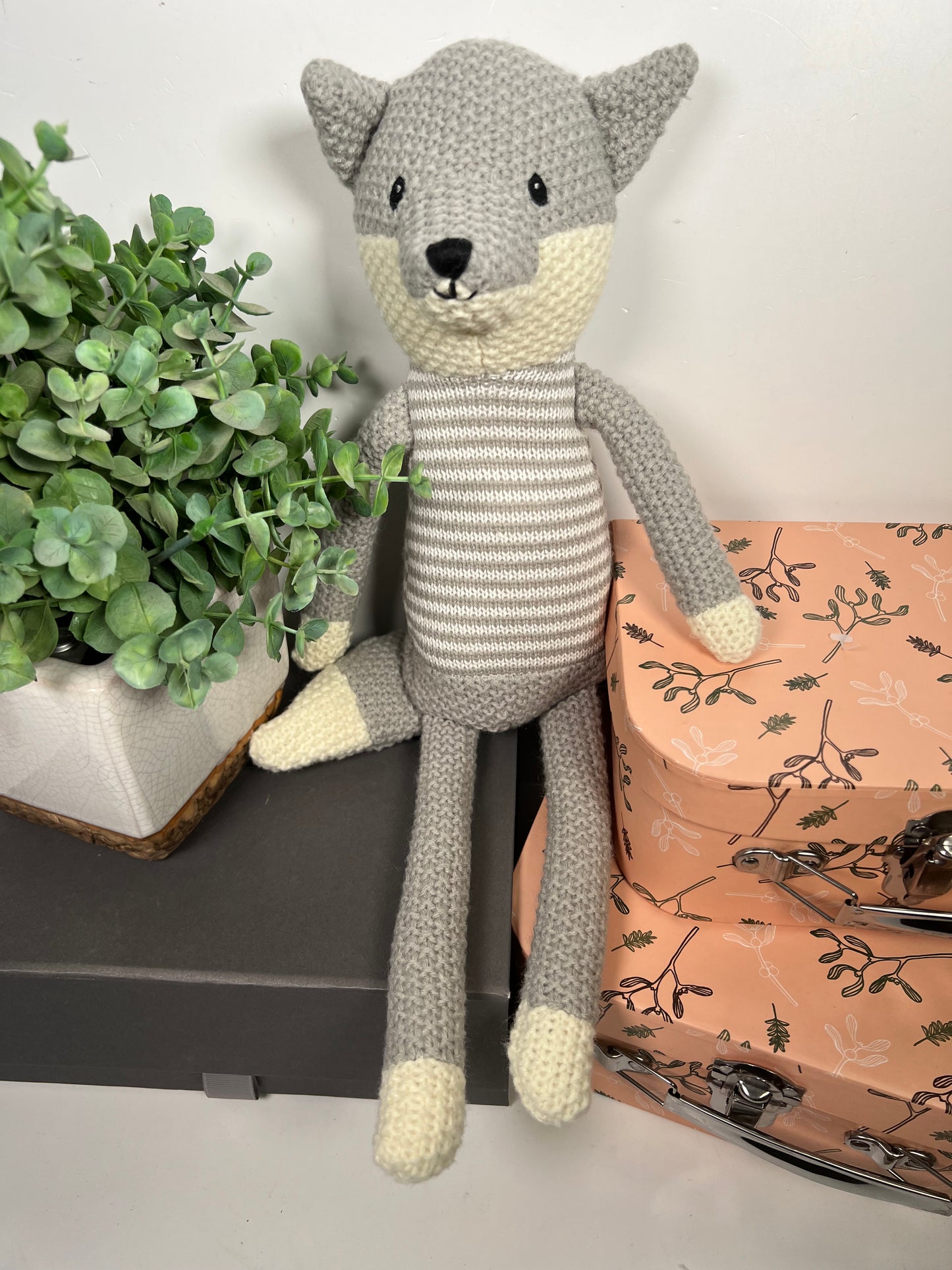 Knitted Fox Baby Soft Toy