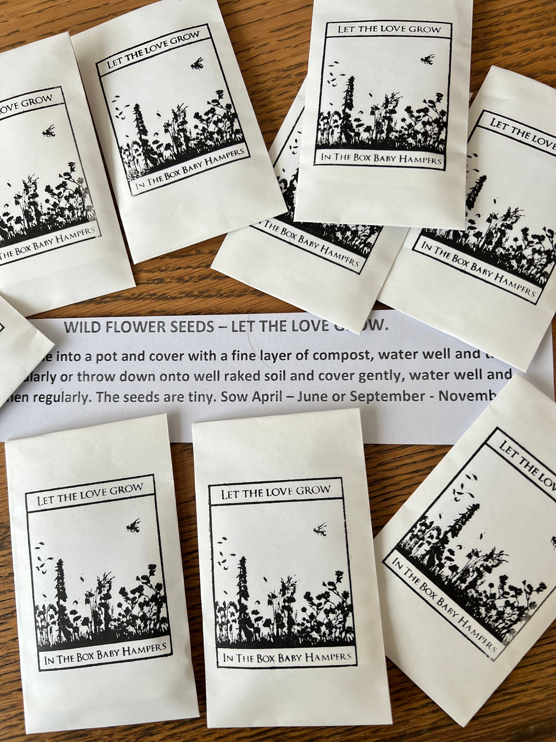 wild flower seeds with planting instructions