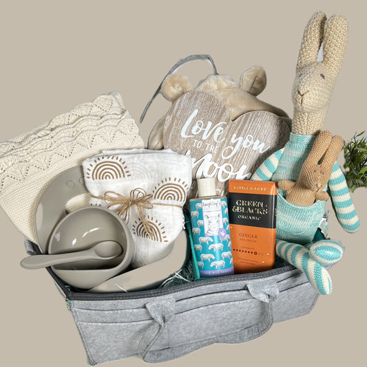 Unisex New Parents Gift Hampers - Kangaroo And Joey, Nappy Caddy Baby Presents, Maternity Leave  Presents.