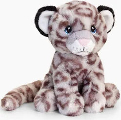 Keeleco snowleopard soft baby toy with embroidered eyes