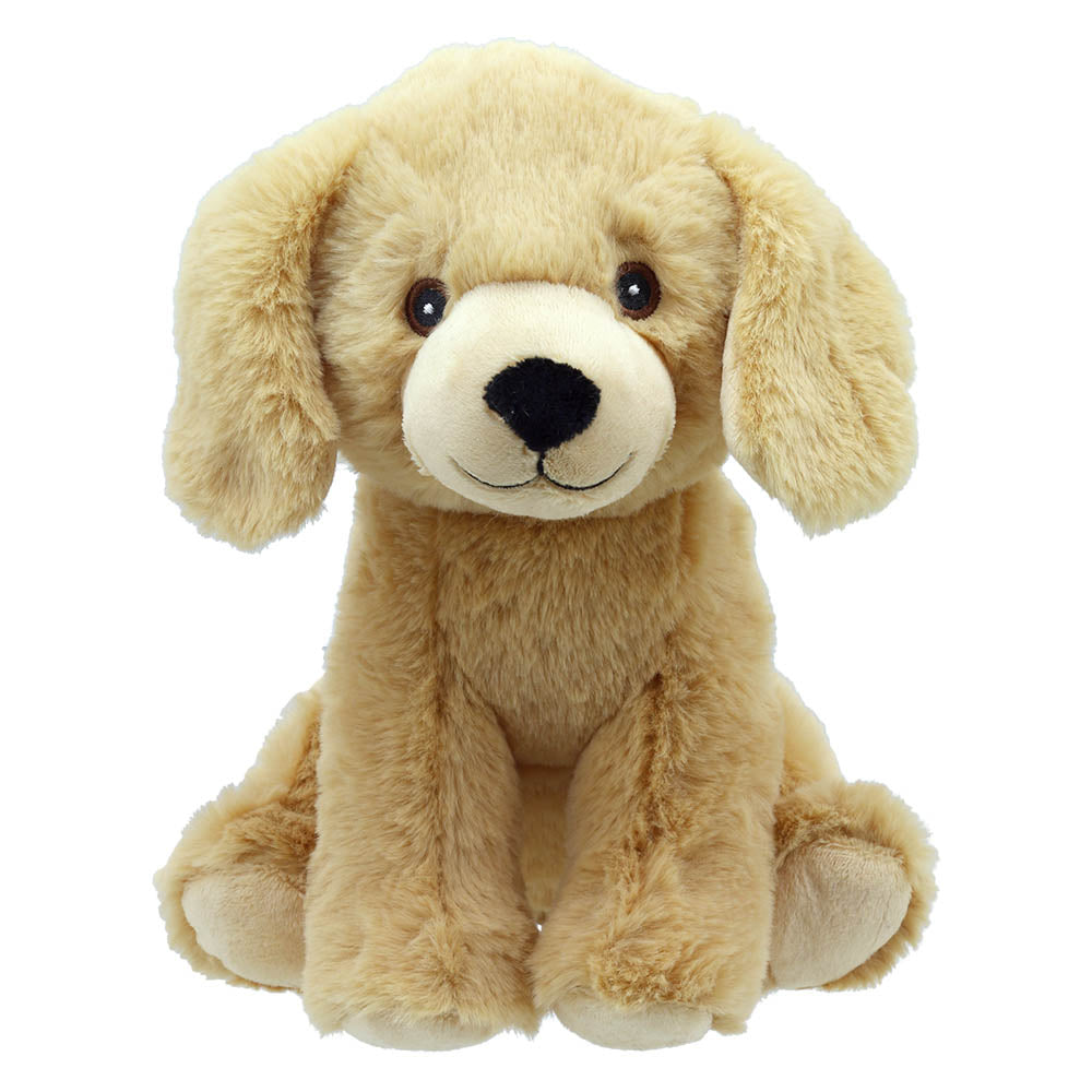 labrador puppy soft baby toy with an embroidered face.