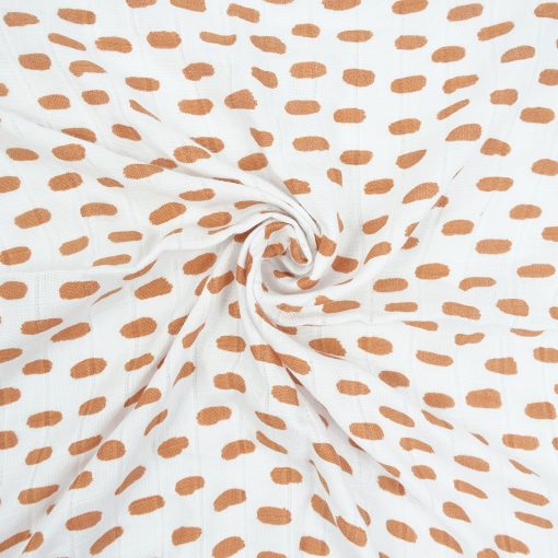 Baby swaddle blanket in white and orange abstract pattern