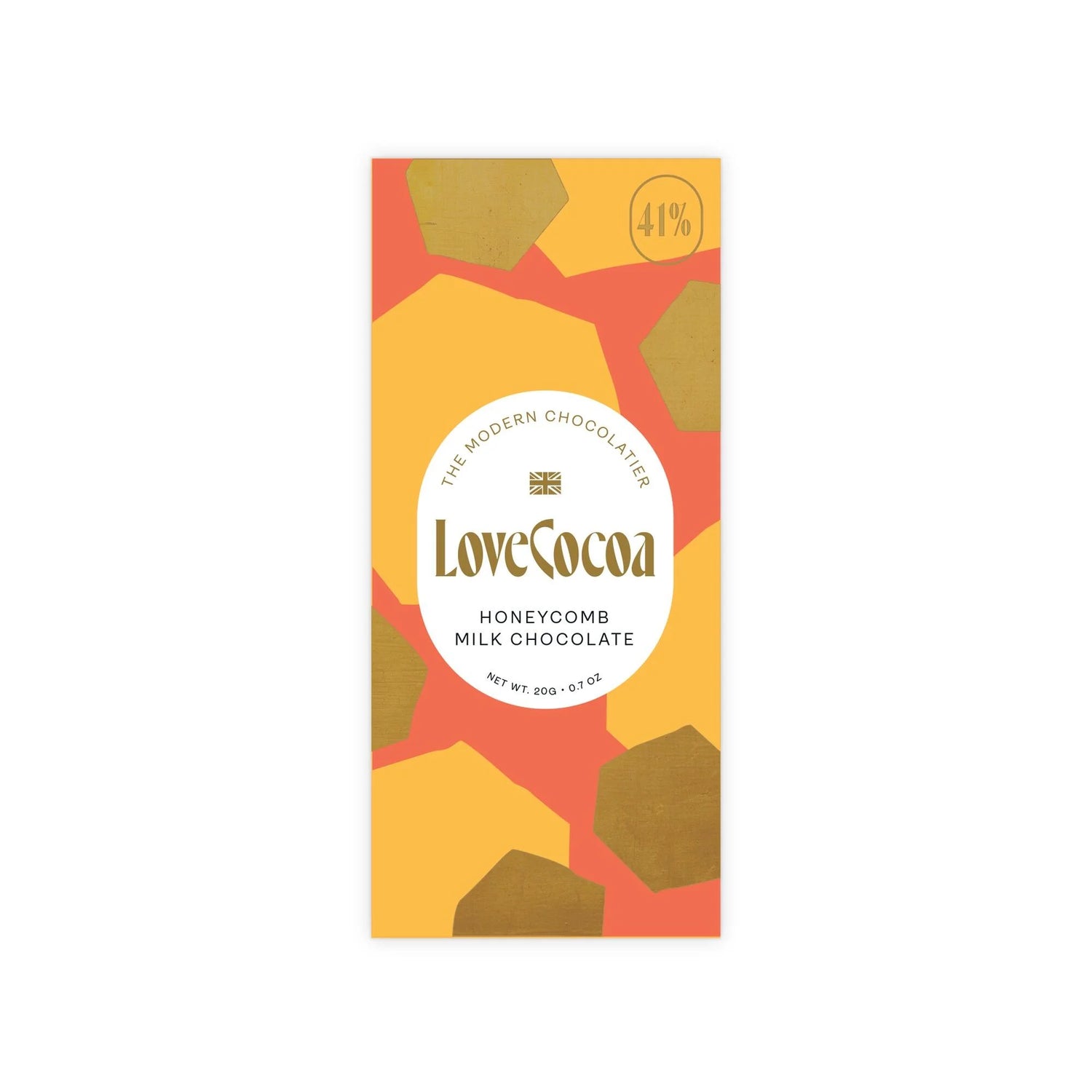 small bar of Love Cocoa honeycomb chocolate