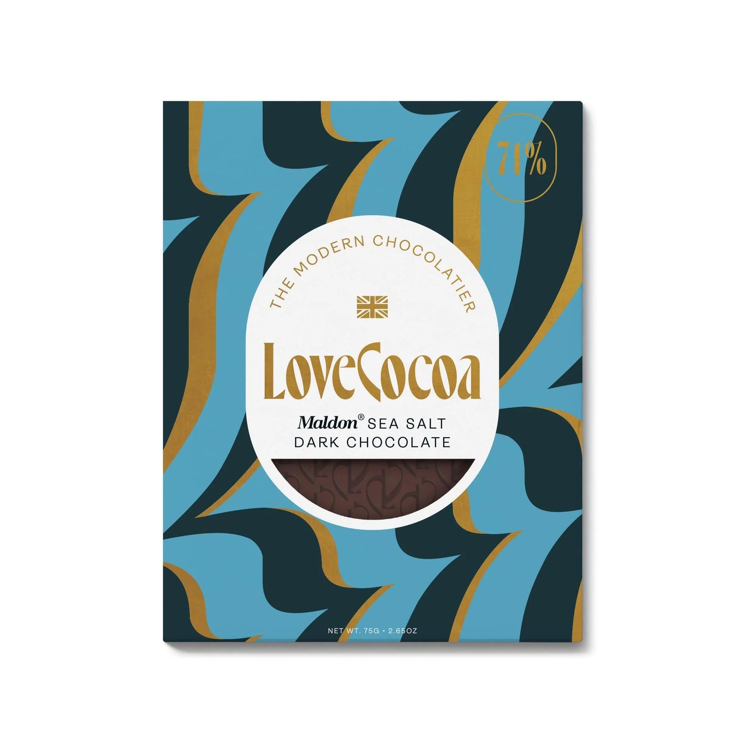 1 x bar of love cocoa Malden dark chocolate
