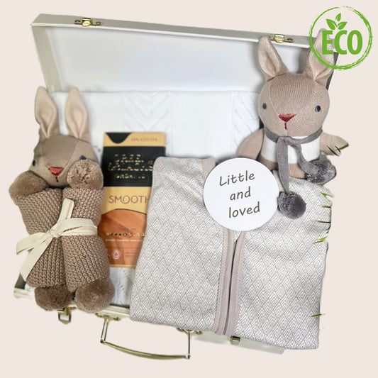 Unisex New Baby Gift Hamper-Snuggled Up, Eco Friendly New Baby Gifts, Baby Shower Presents