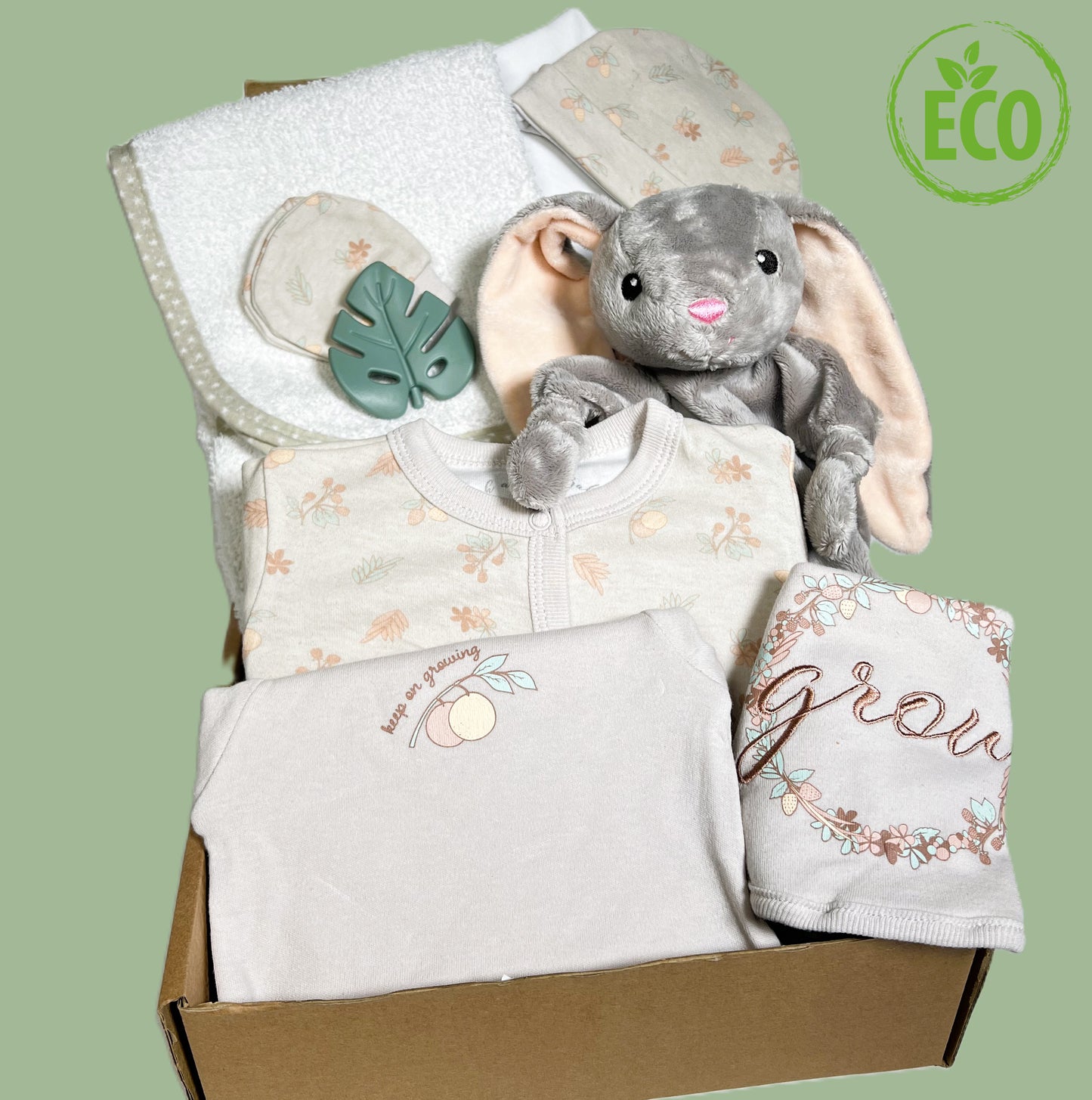 Newborn Baby Girl Gift Hamper - Grow, Cotton Layette Set