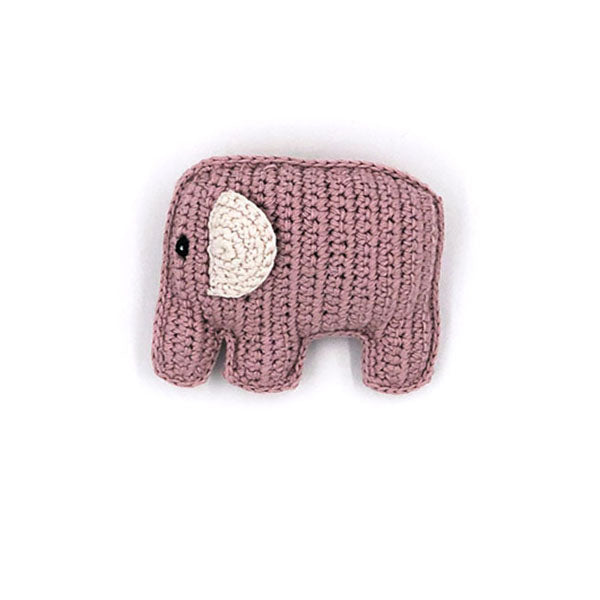 Pebblechild pink elephant baby rattle