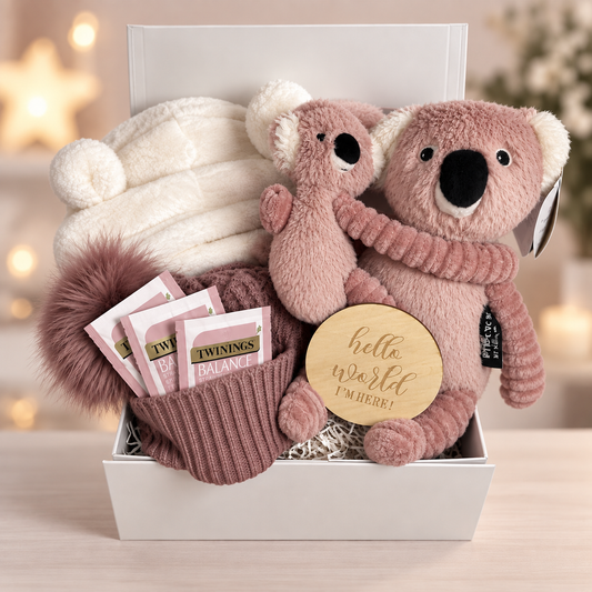 Baby Girl Hamper, Koala Soft Baby Toy, Baby Dressing Gown