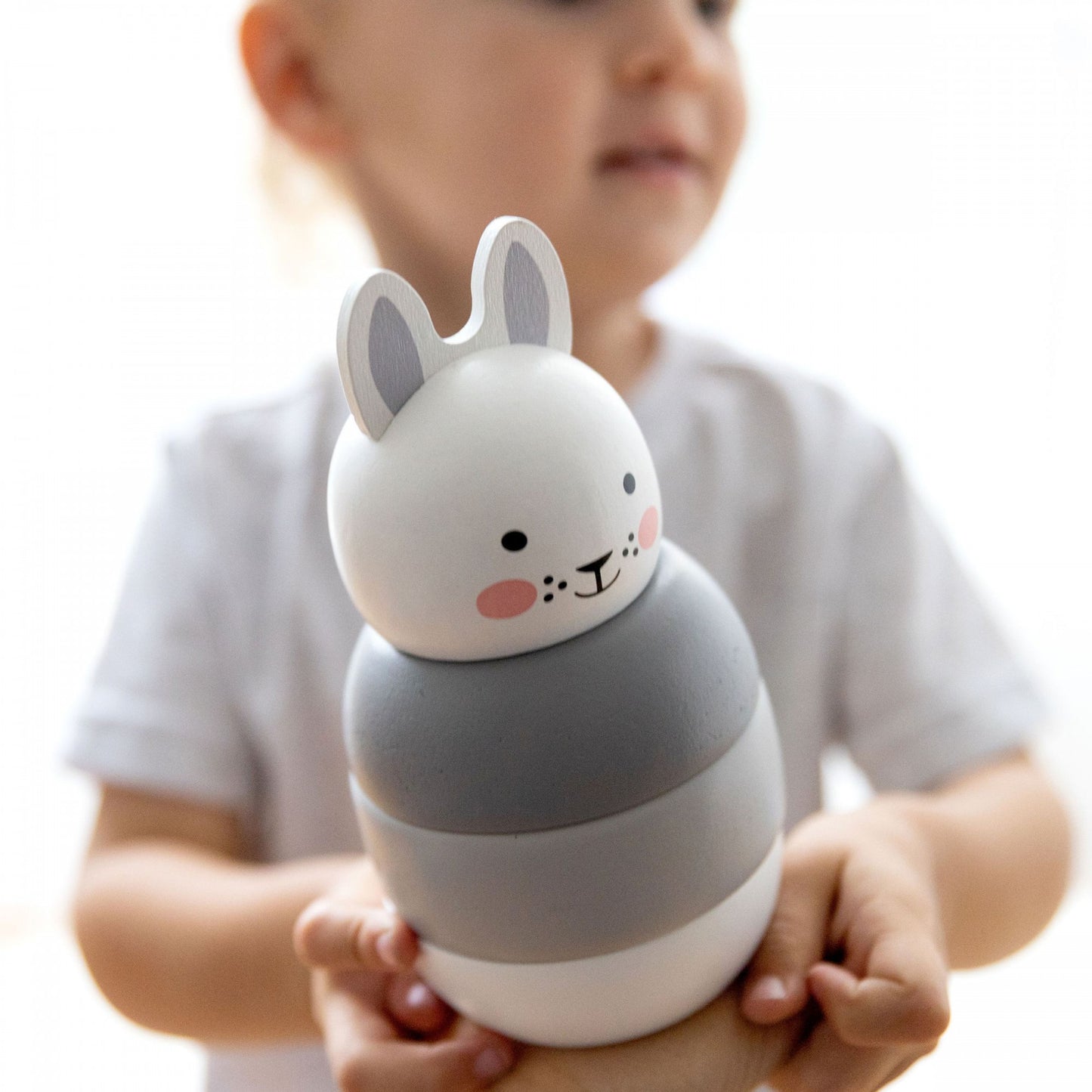 Rosa And Bo - Bo Bunny Wooden Stacking Toy, Wooden Baby Toys, Wooden Baby Stacking Toys