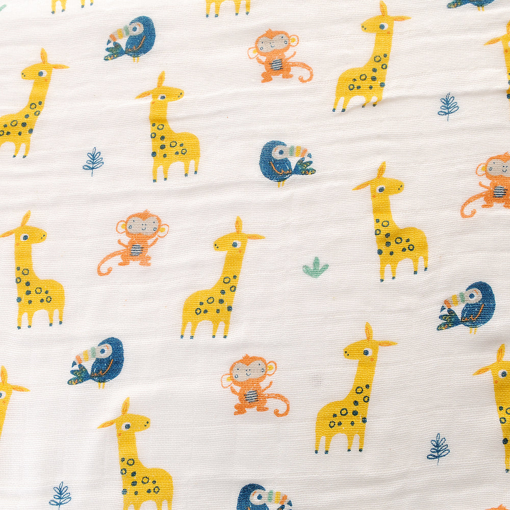 Savannah print Muslin swaddle baby blanket