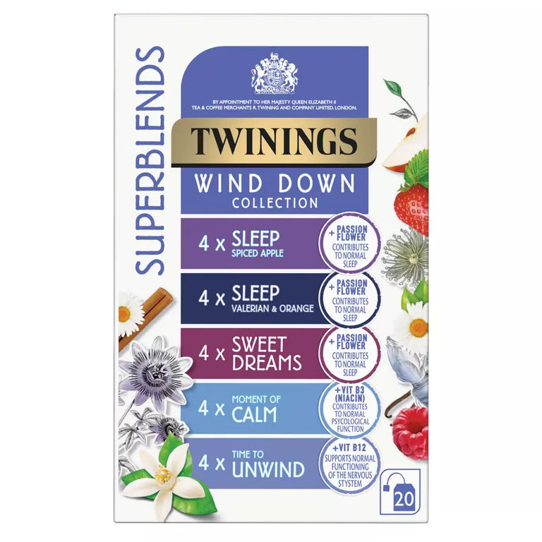 A box of Twinings Wind down teabags 