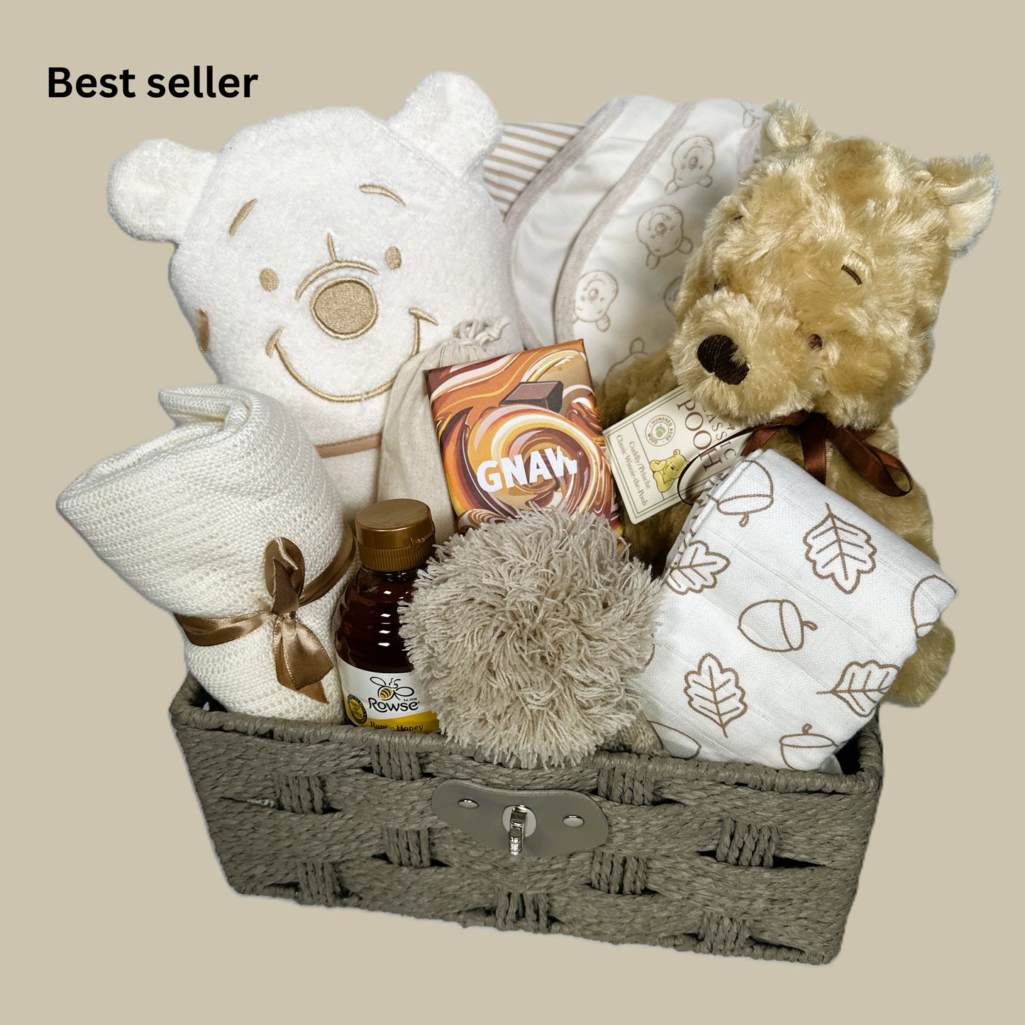Winnie-the-pooh Baby Hamper, Soft Toy, Bamboo Baby Blanket.
