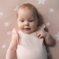 ziggle pink star baby blanket and baby