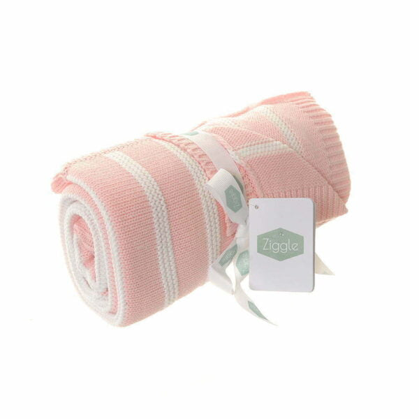 Pink and white soft baby blanket