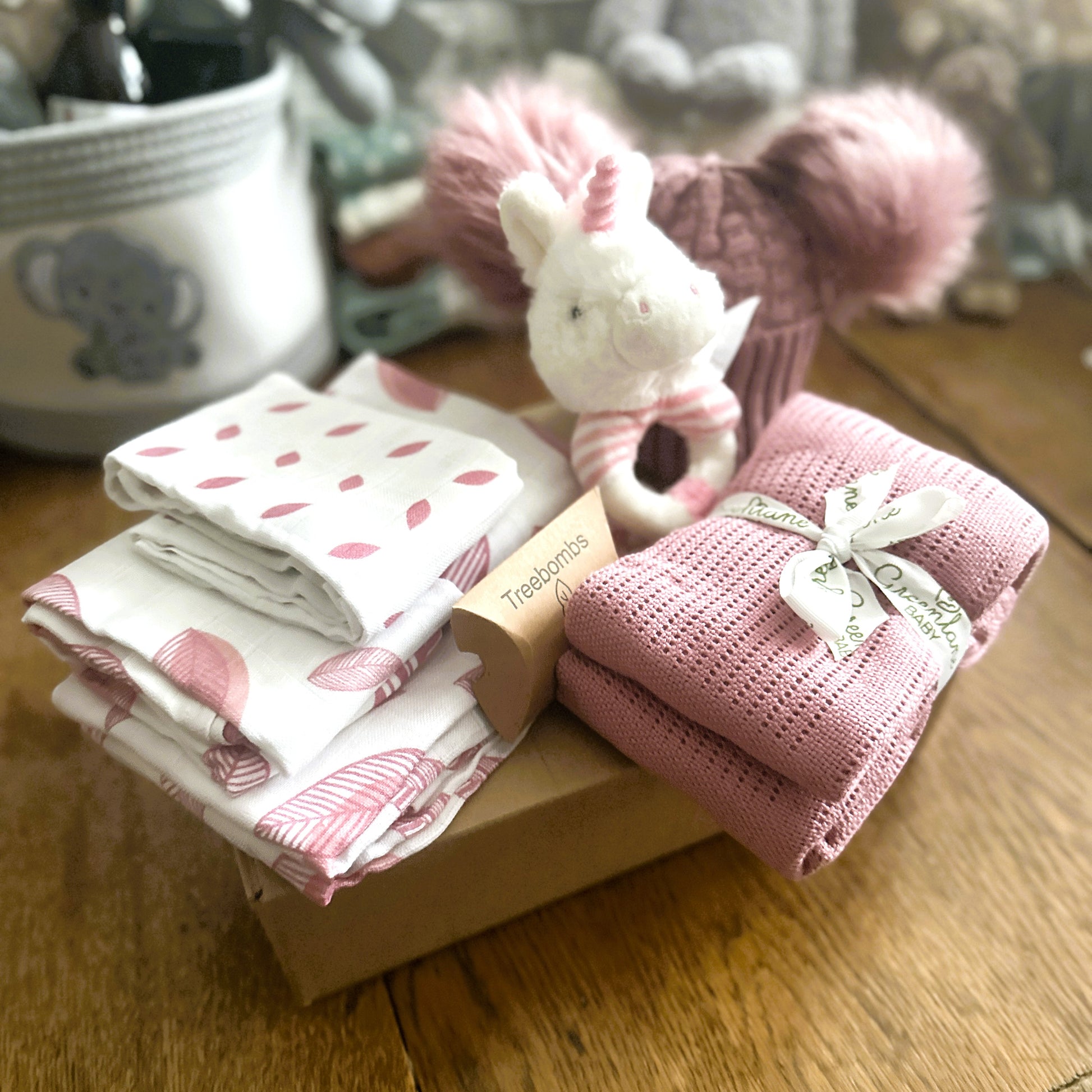 baby basics hamper pink