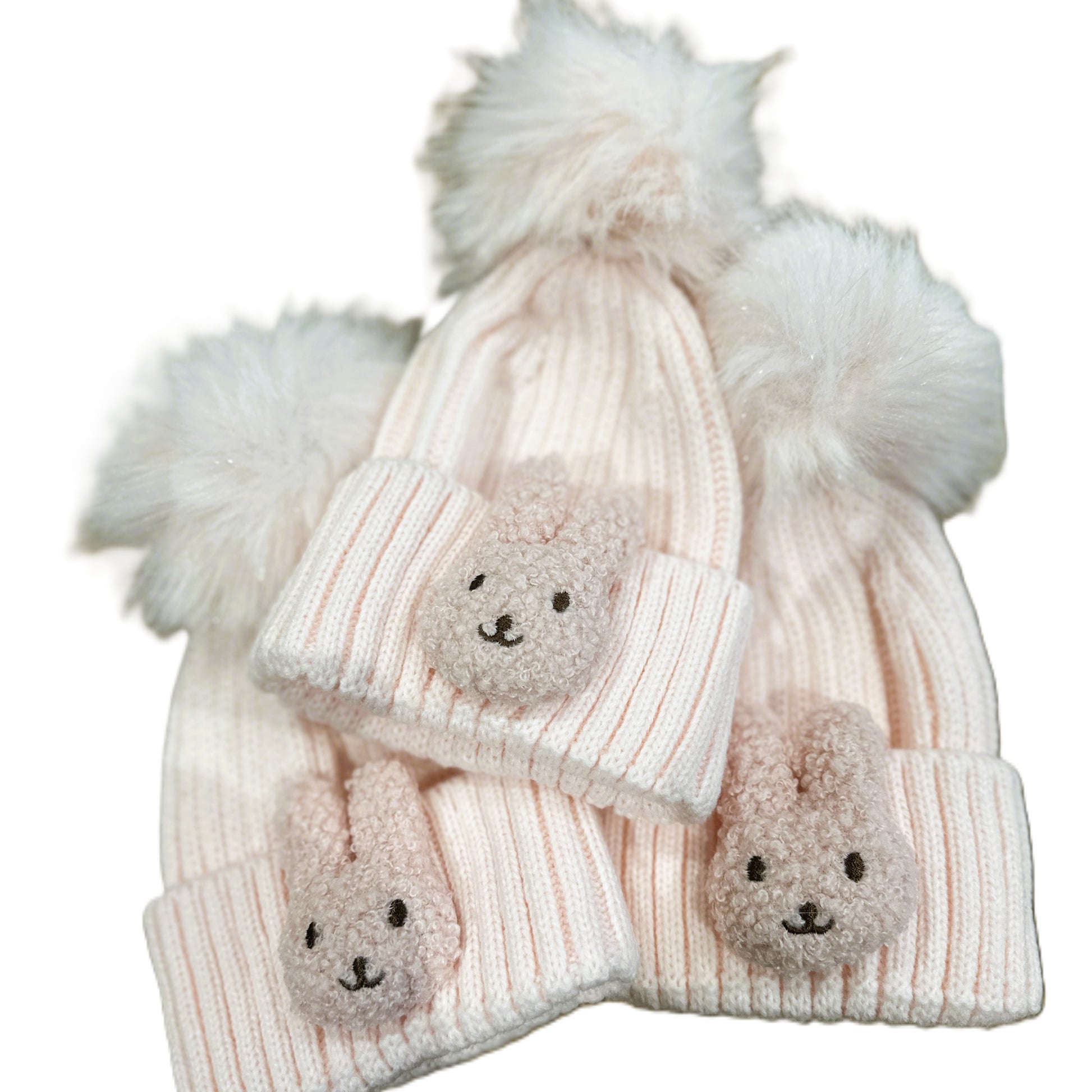baby hats with rabbit motif