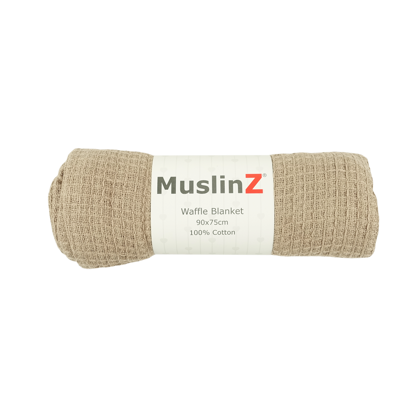 Muslinz waffle cotton baby blanket, stone coloured.