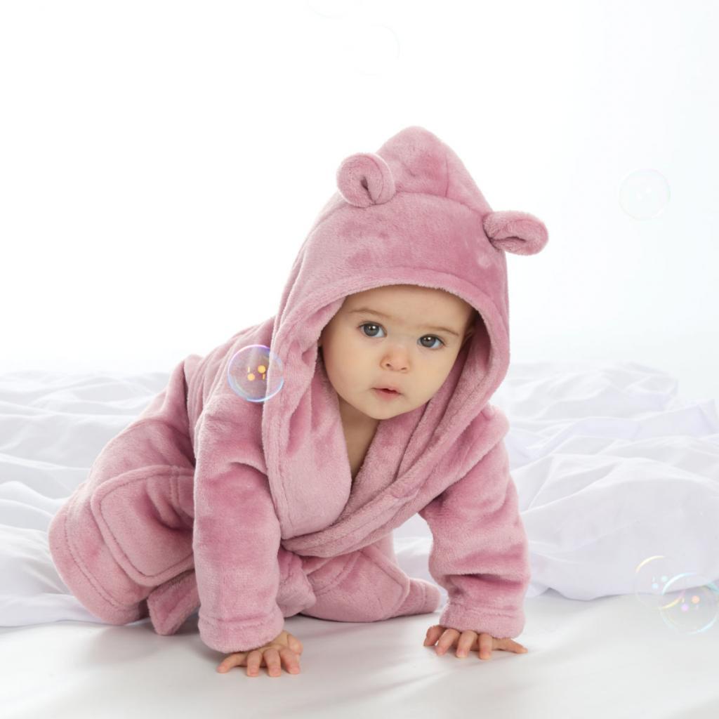 pink baby dressing gown